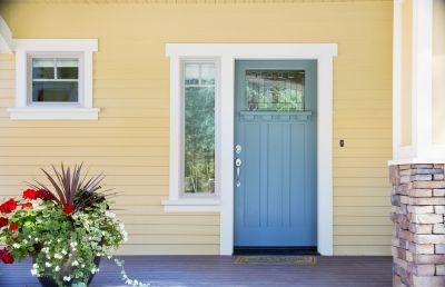 Brightly Painted Front Door